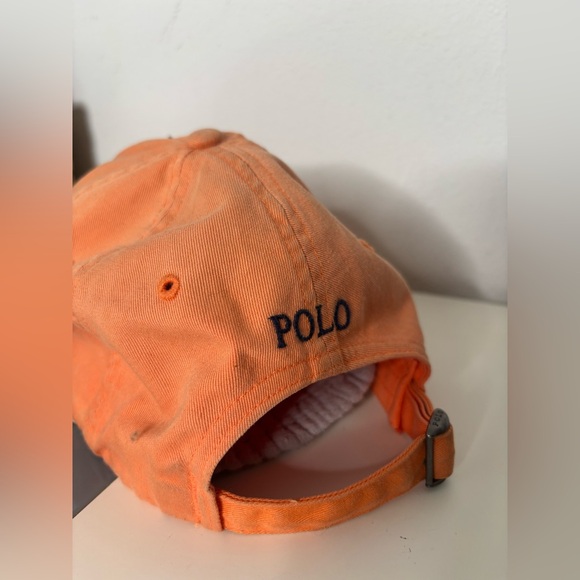 POLO RALPH LAUREN PASTEL ORANGE BASEBALL CAP ONE SIZE - Picture 4 of 6